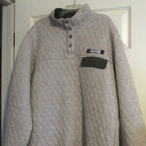 Men's MAGELLAN OUTDOOR 1/4 Snap Pullover Tan Campfire Quilted Classic Fit Size L